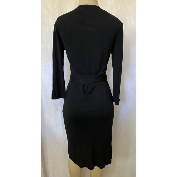 DVF Diane von Furstenberg New Julian Two Wrap Black 3/4 Sleeve V neck 10 - Picture 3 of 9